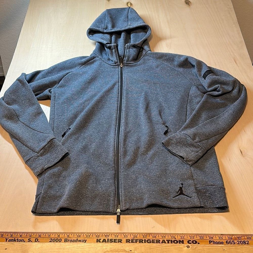 Nike Air Jordan Brand Gray Hoodie Full Zip Up Sweatshirt size XL
